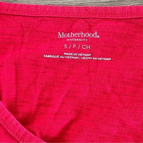 Motherhood Maternity Pink 3/4 Sleeve Ruched Sides Top Size Small - Picture 3 of 5